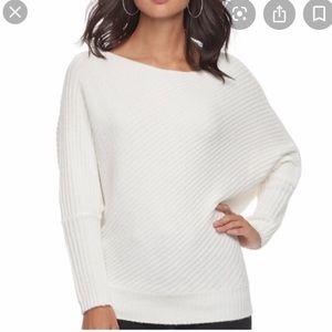 Jenifer Lopez Ribbed Batwing/Dolman Sweater